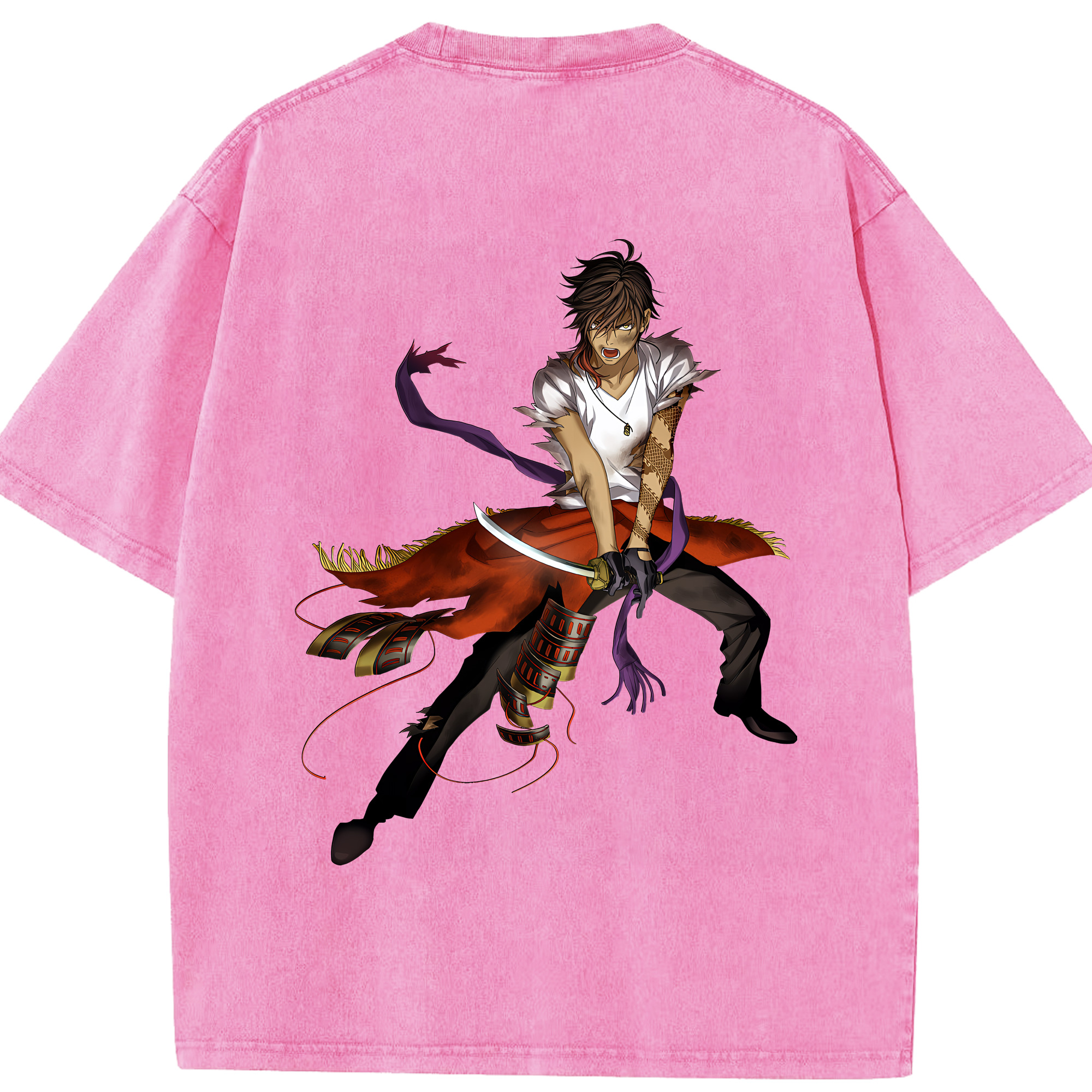 （画像用） 刀剣乱舞 Touken Ranbu 綿100% ヴィンテージ風 半袖Tシャツ（背面プリント）
